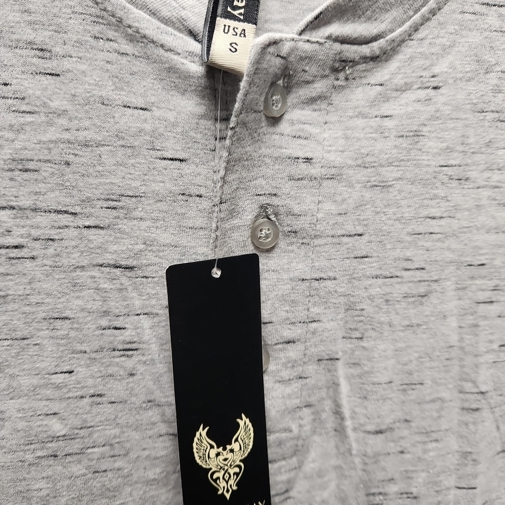 Hawk's Bay Gray Long Sleeve Henley Shirt - Picture 2 of 3